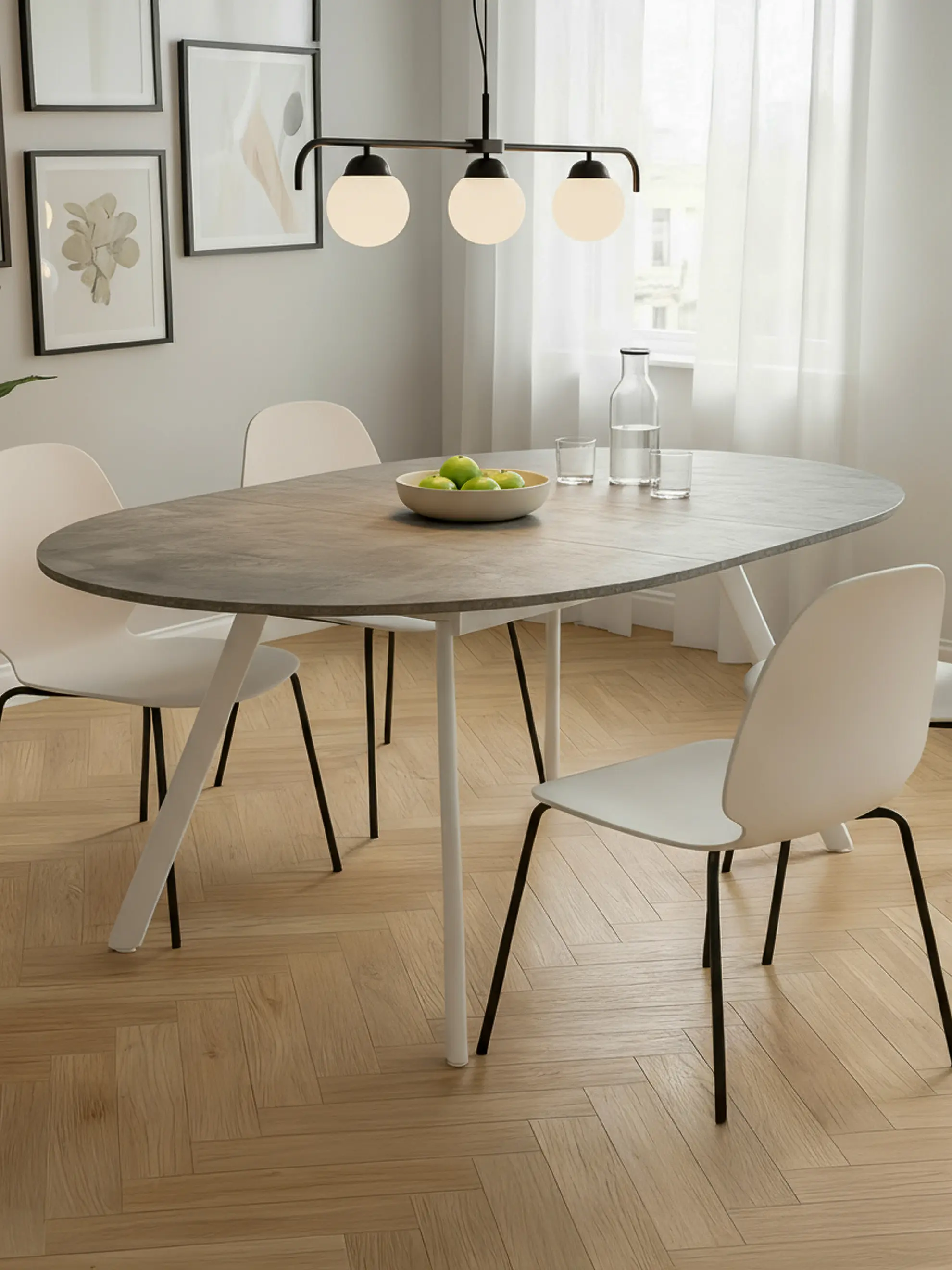 Ausziehtisch TILL- Runder Esstisch 120cm Durchmesser auf 150cm erweiterbar 4-6 Personen - Image 6