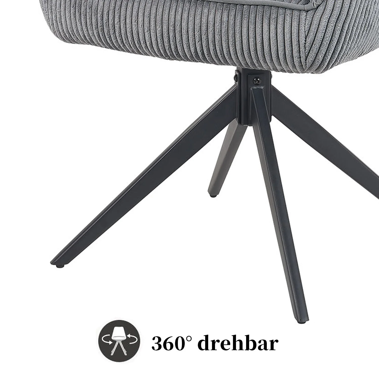 B-Ware Drehstuhl ARVIT, Dunkelgrau, Cord - Image 6