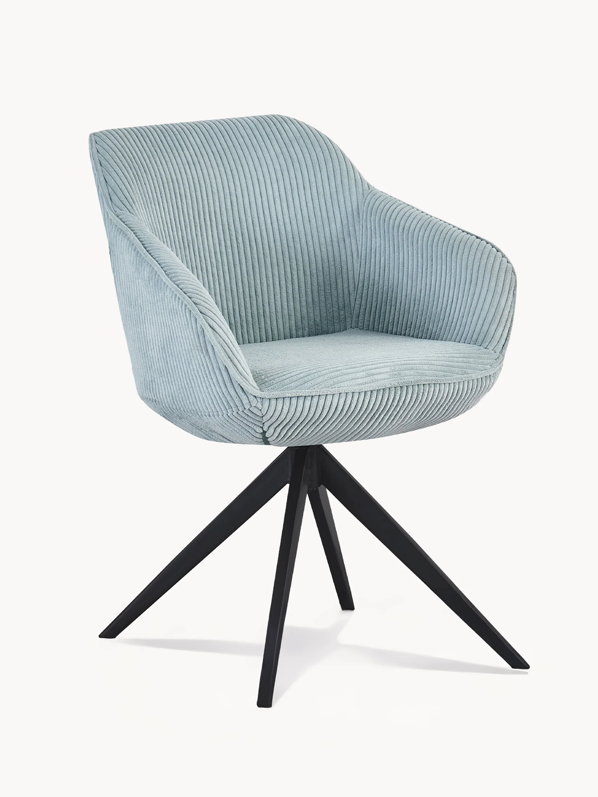 B-Ware Drehstuhl ARVIT, Hellblau Cord | mit 360°-Drehfunktion |