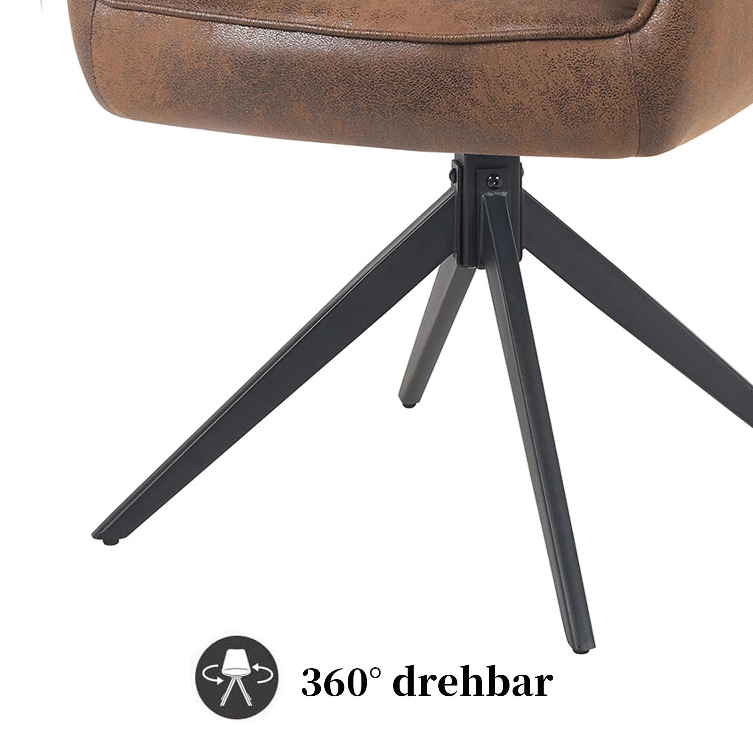 B-Ware Drehstuhl ARVIT, Wildleder Optik Braun - Image 6