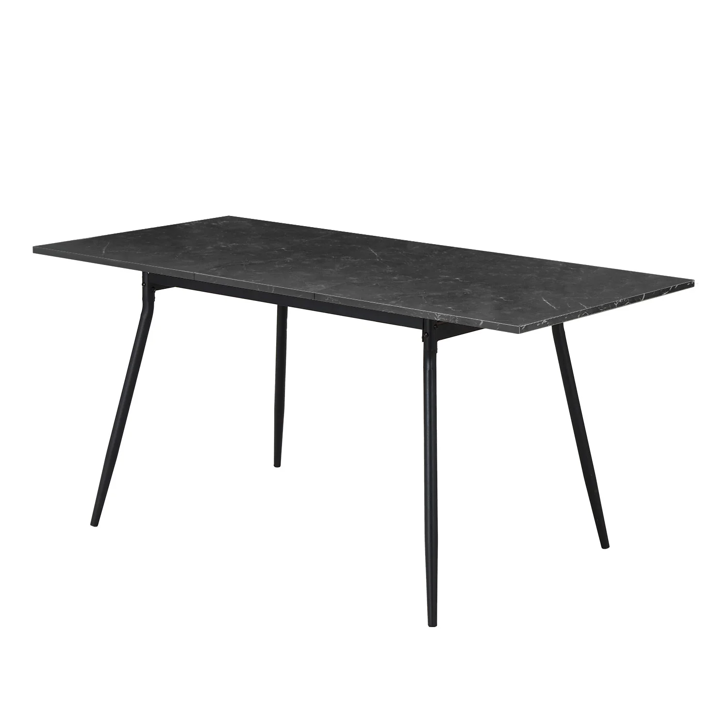 B-Ware Esstisch LIO, 120-160cm Marmor-Schwarz