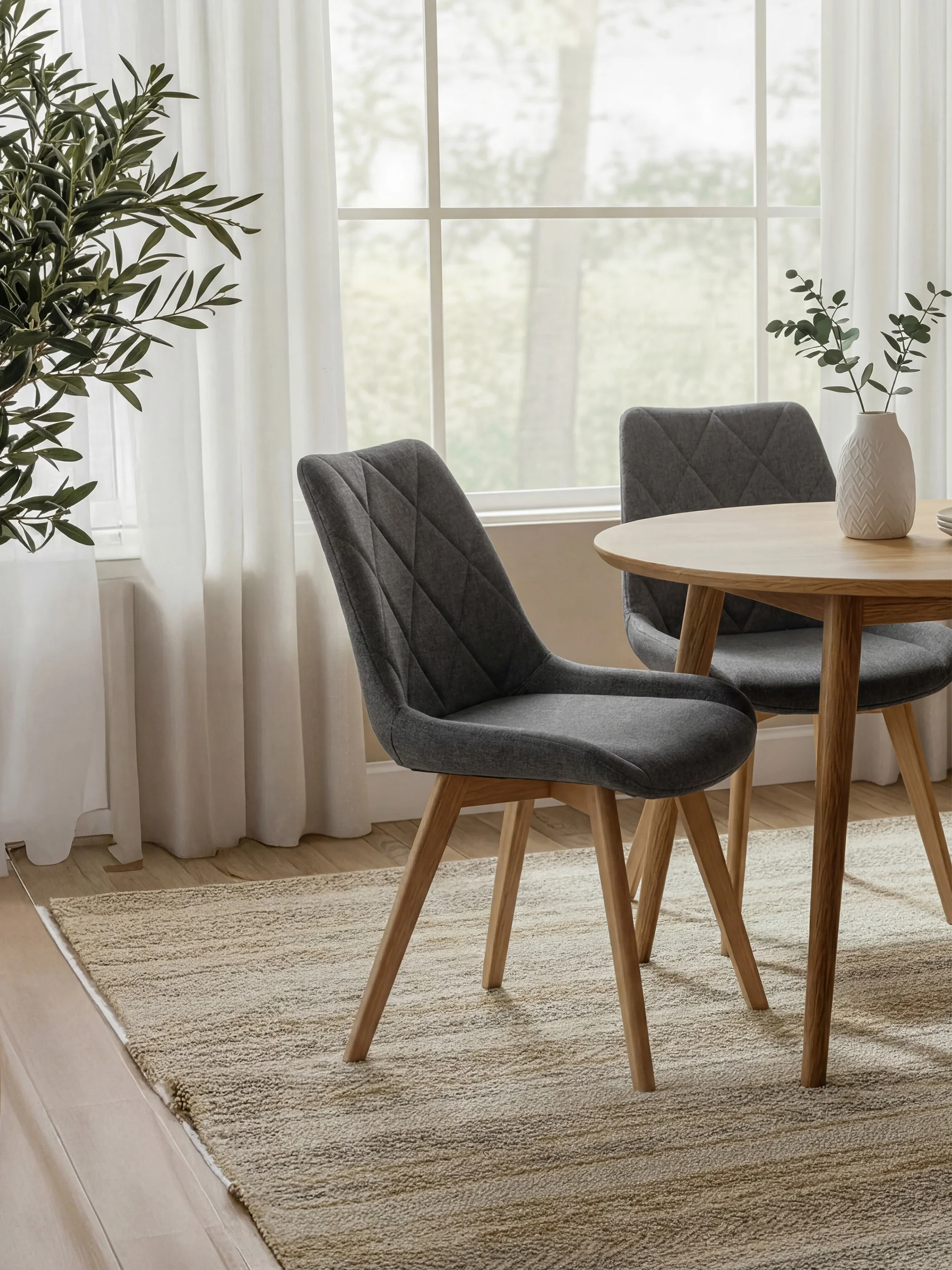 B-Ware Esszimmerstuhl TANIA, 2er Set, Anthrazit