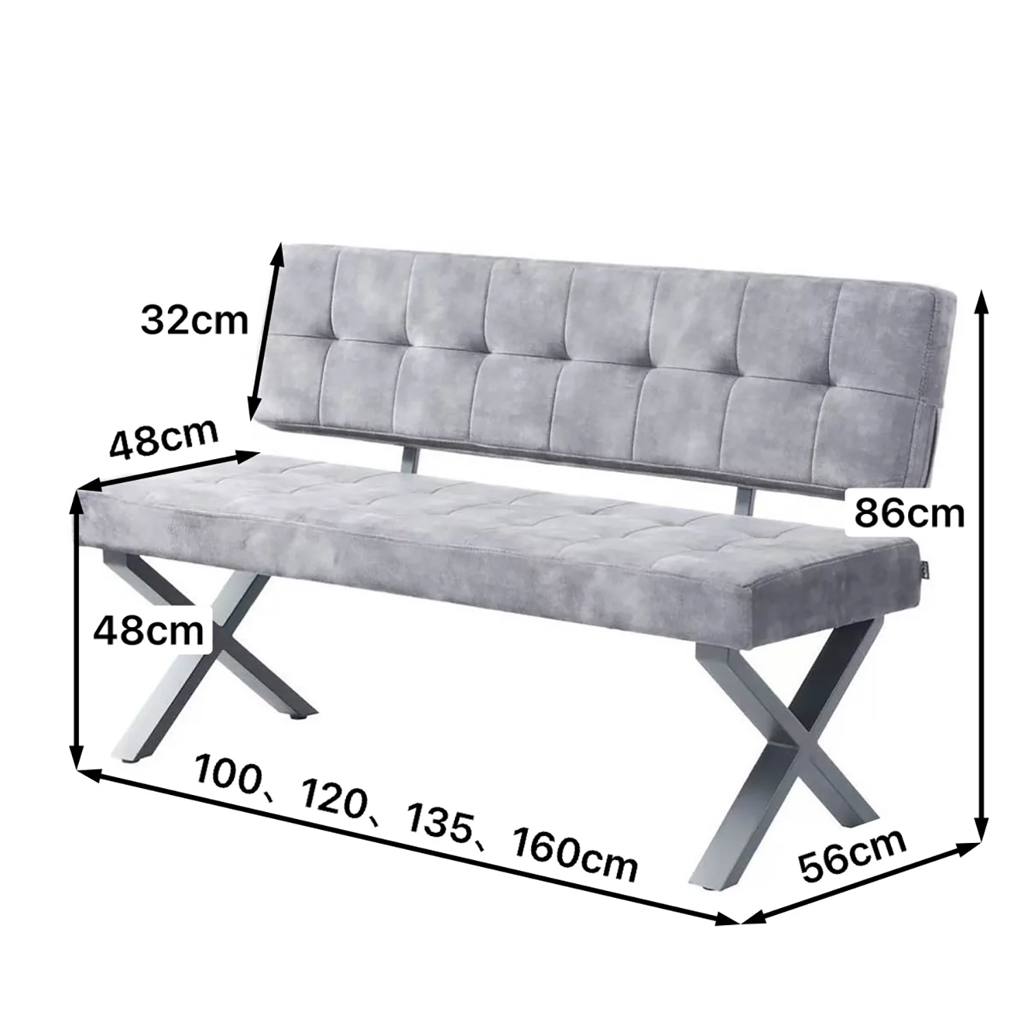 B-Ware Sitzbank KAREN, Anthrazit, 100cm - Image 4