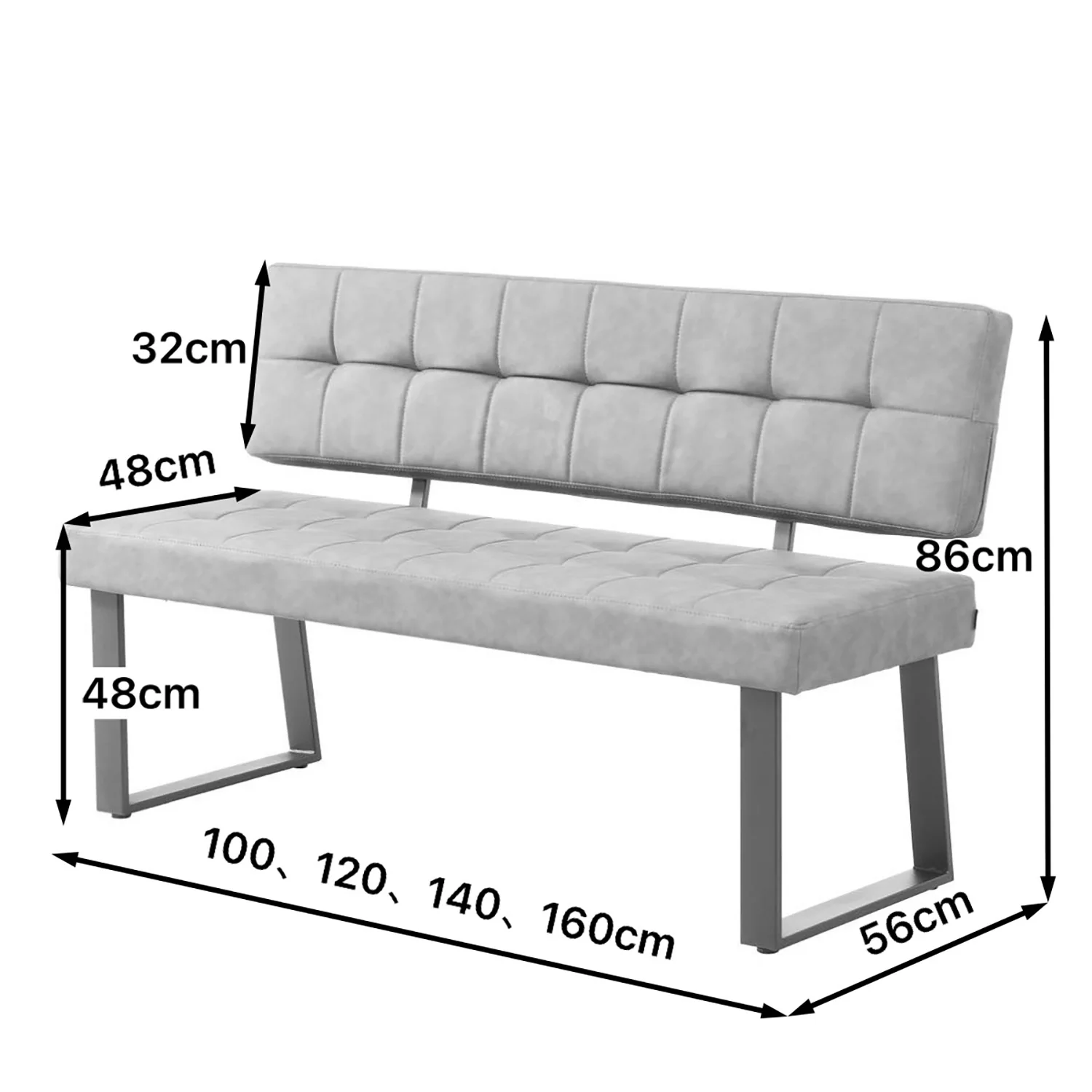B-Ware Sitzbank SIGFRID, Braun, 100cm - Image 4