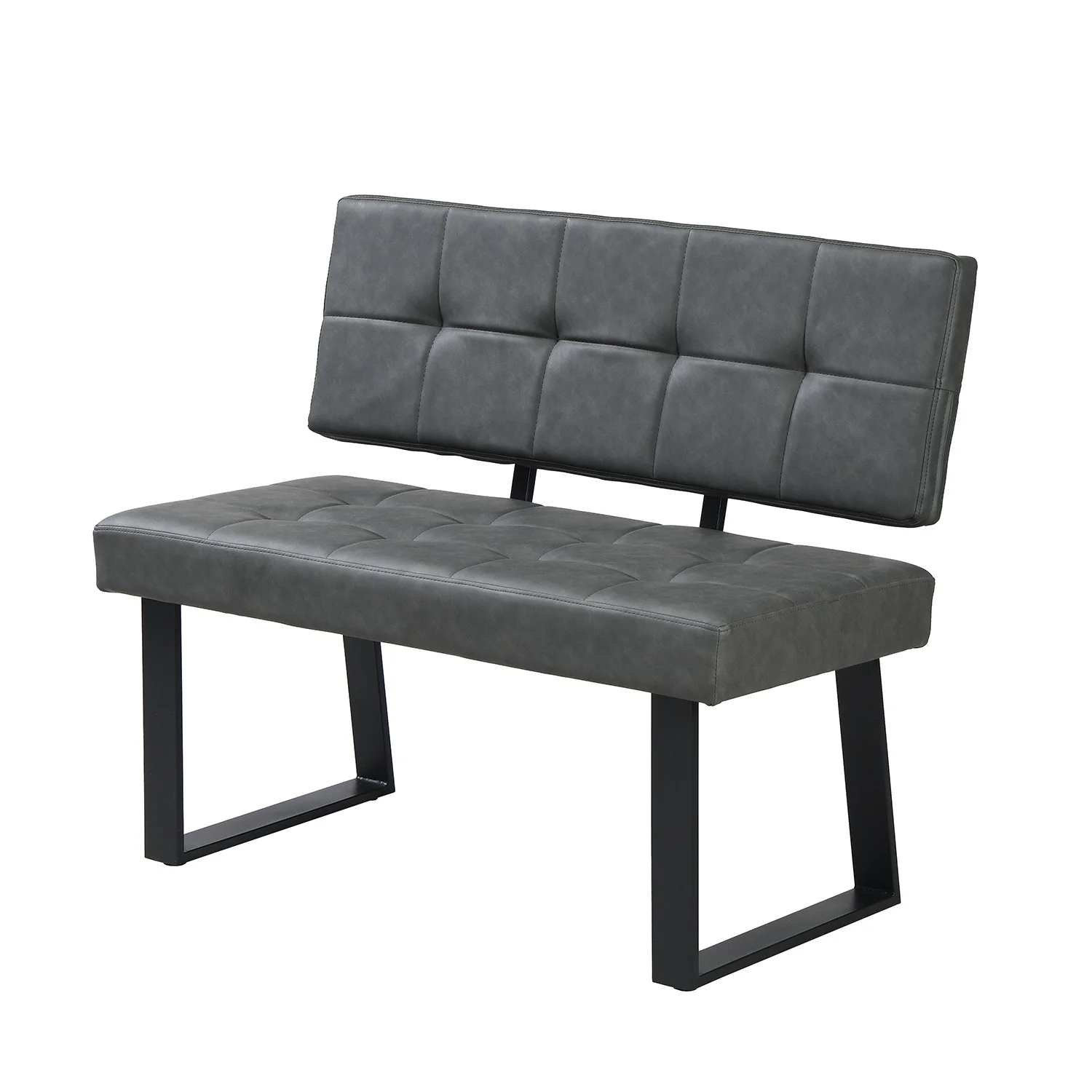 B-Ware Sitzbank SIGFRID, Kunstleder Schwarz, 100cm