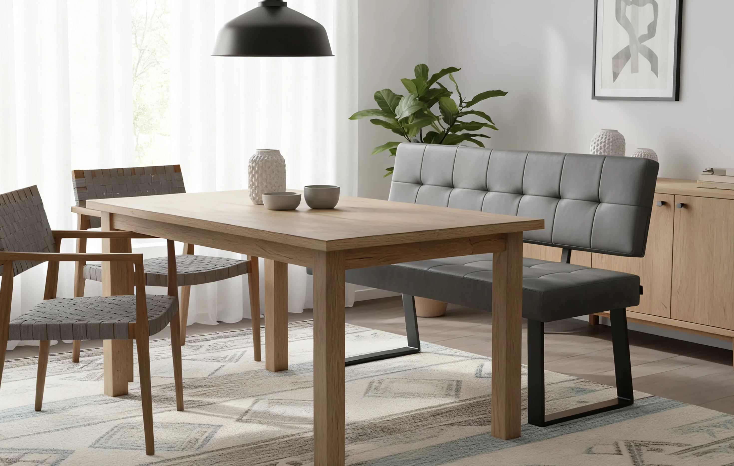 B-Ware Sitzbank SIGFRID, Kunstleder Schwarz, 120cm - Image 5