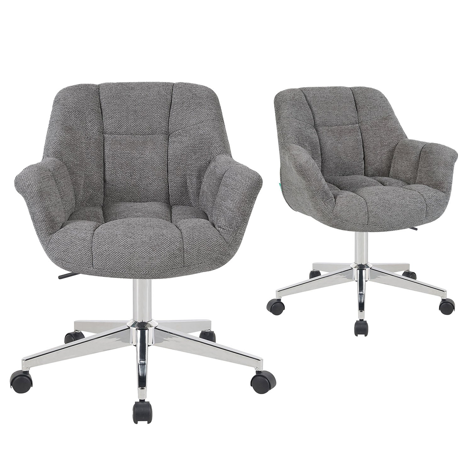 Bürostuhl Mika-Nuri 2er-Set – Höhenverstellbar, 360° Drehbar, Matt-Schwarz - Image 58