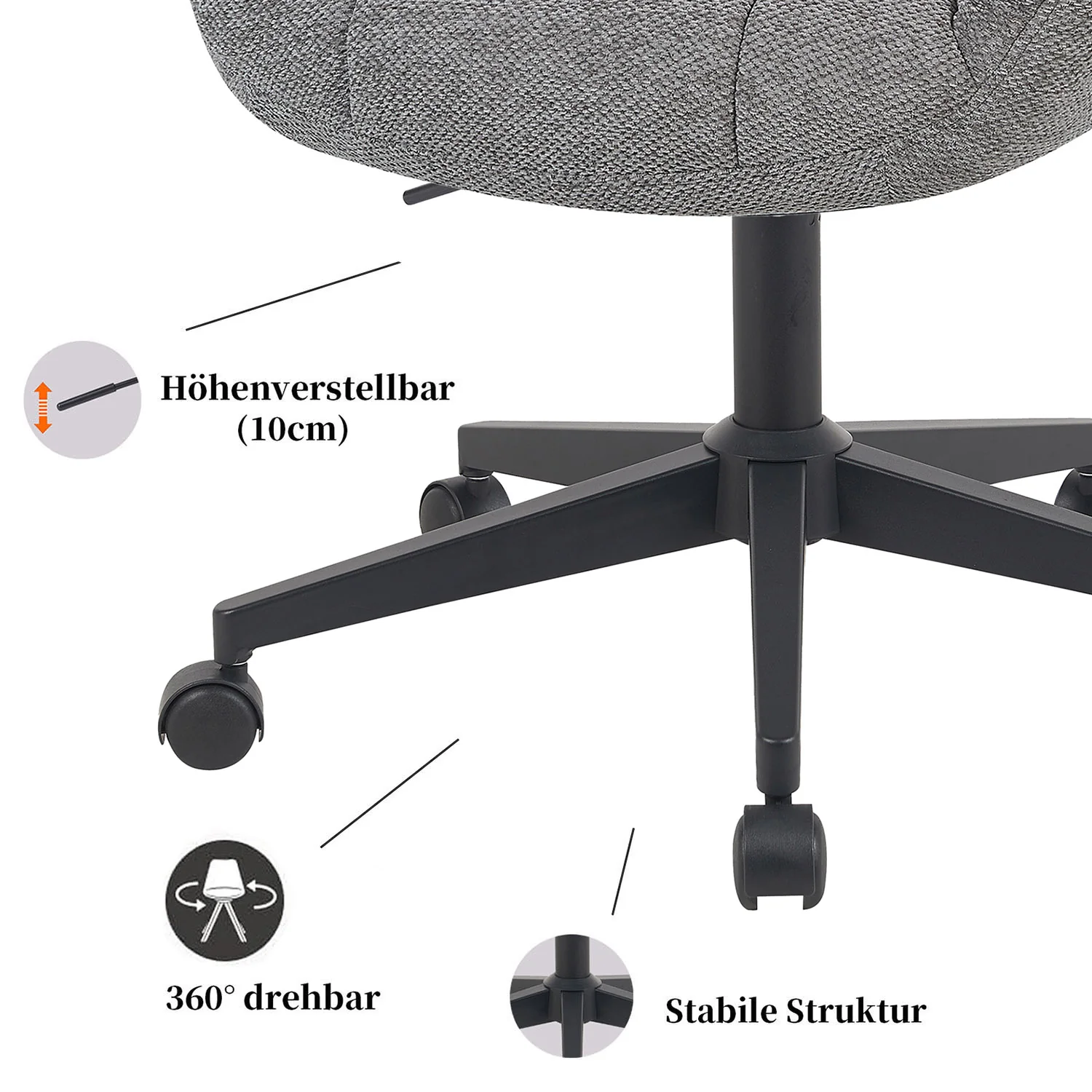 Bürostuhl Mika-Nuri 2er-Set – Höhenverstellbar, 360° Drehbar, Matt-Schwarz - Image 64