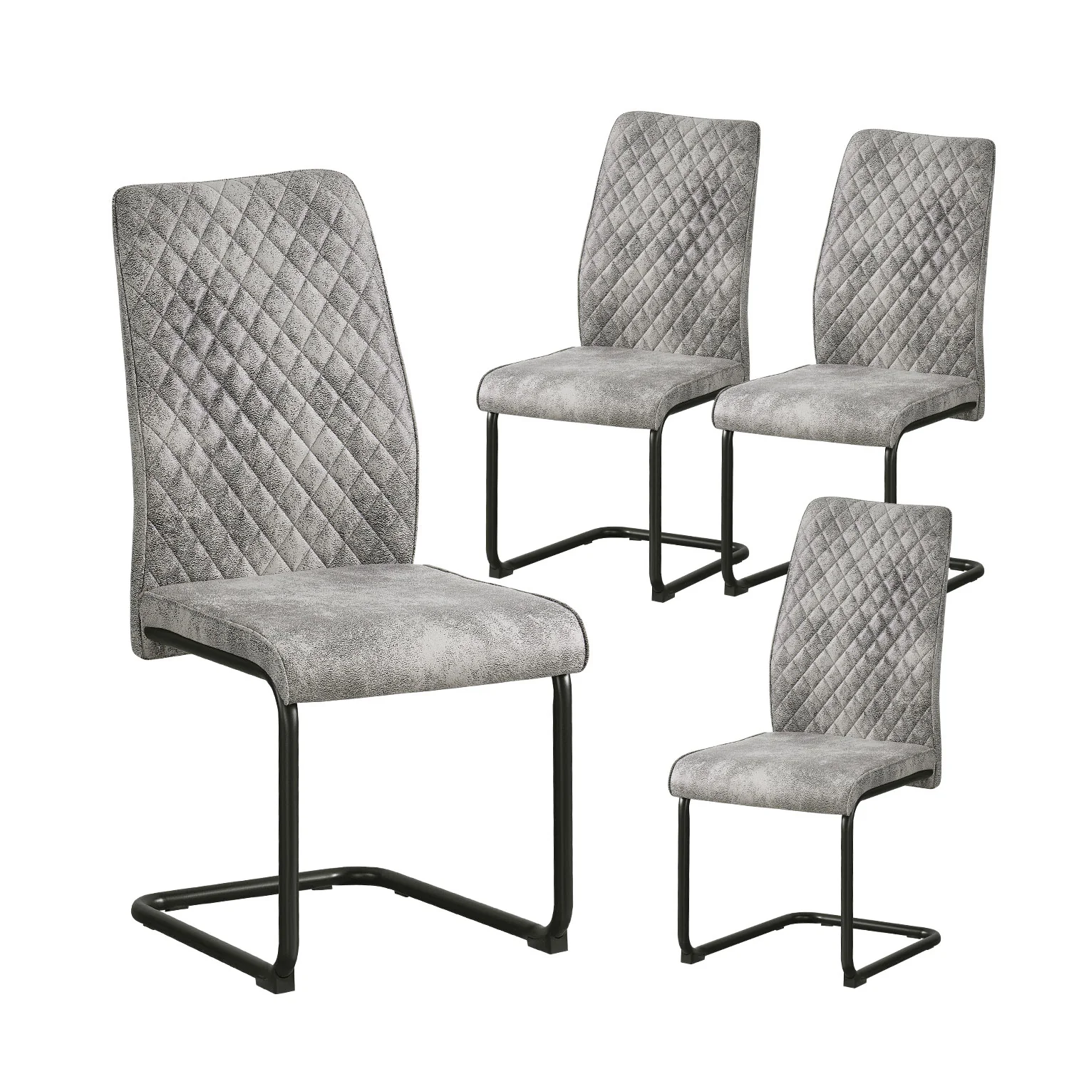 C-Ware Esszimmerstuhl THEO, 4er Set, Grau  (ungeprüfte Retoure)