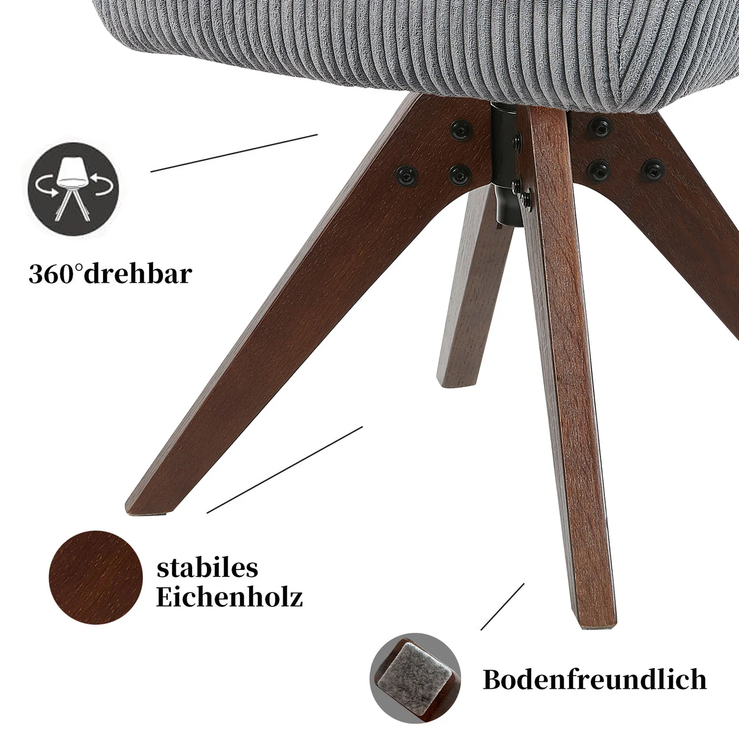 Esszimmerstuhl Mika-Finn 2er-Set | 360° drehbar | Eiche geölt Natur - Image 163