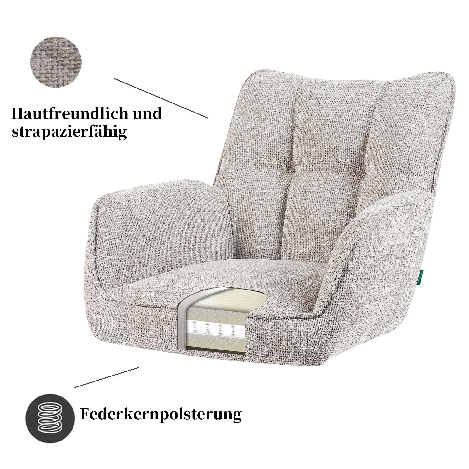 Esszimmerstuhl Mika-Ida 2er-Set - 360° drehbar mit Rückstellfunktion - Eiche Natur - Image 4
