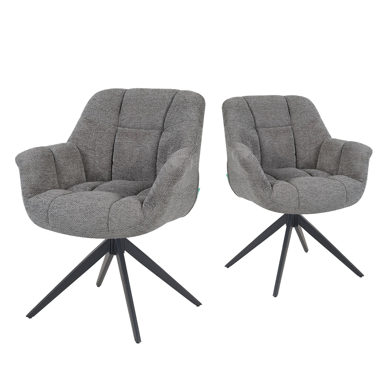 Esszimmerstuhl Mika-Mila 2er-Set | 360° drehbar | Metall pulverbeschichtet Matt-Schwarz - Image 52