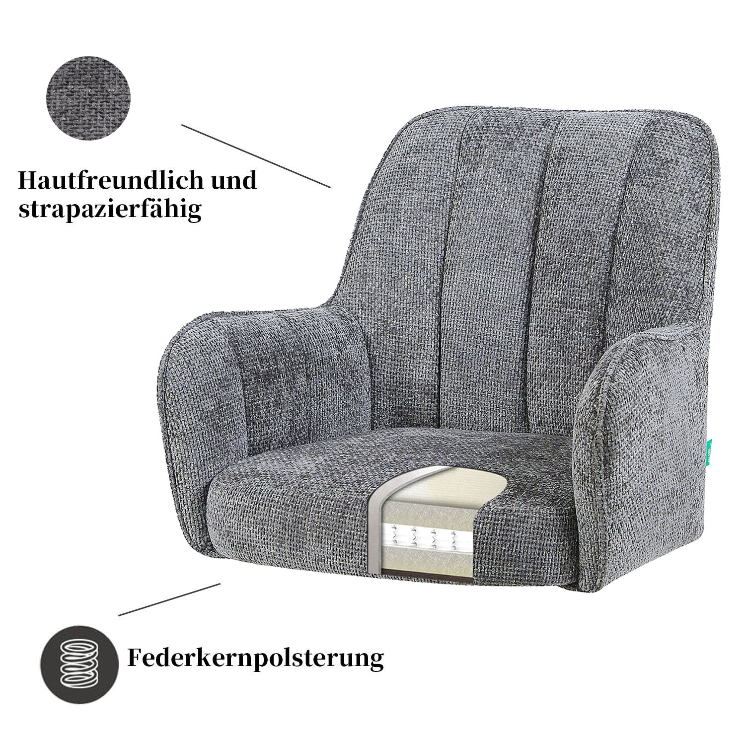 Esszimmerstuhl THOMAS-ZARA  - zeitloser Polsterstuhl mit Federkernpolsterung - Image 30