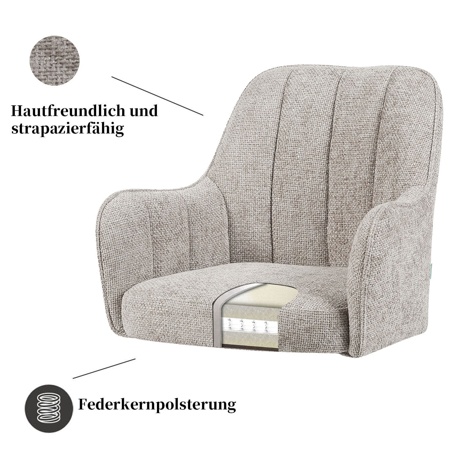 Esszimmerstuhl THOMAS-ZARA  - zeitloser Polsterstuhl mit Federkernpolsterung - Image 41