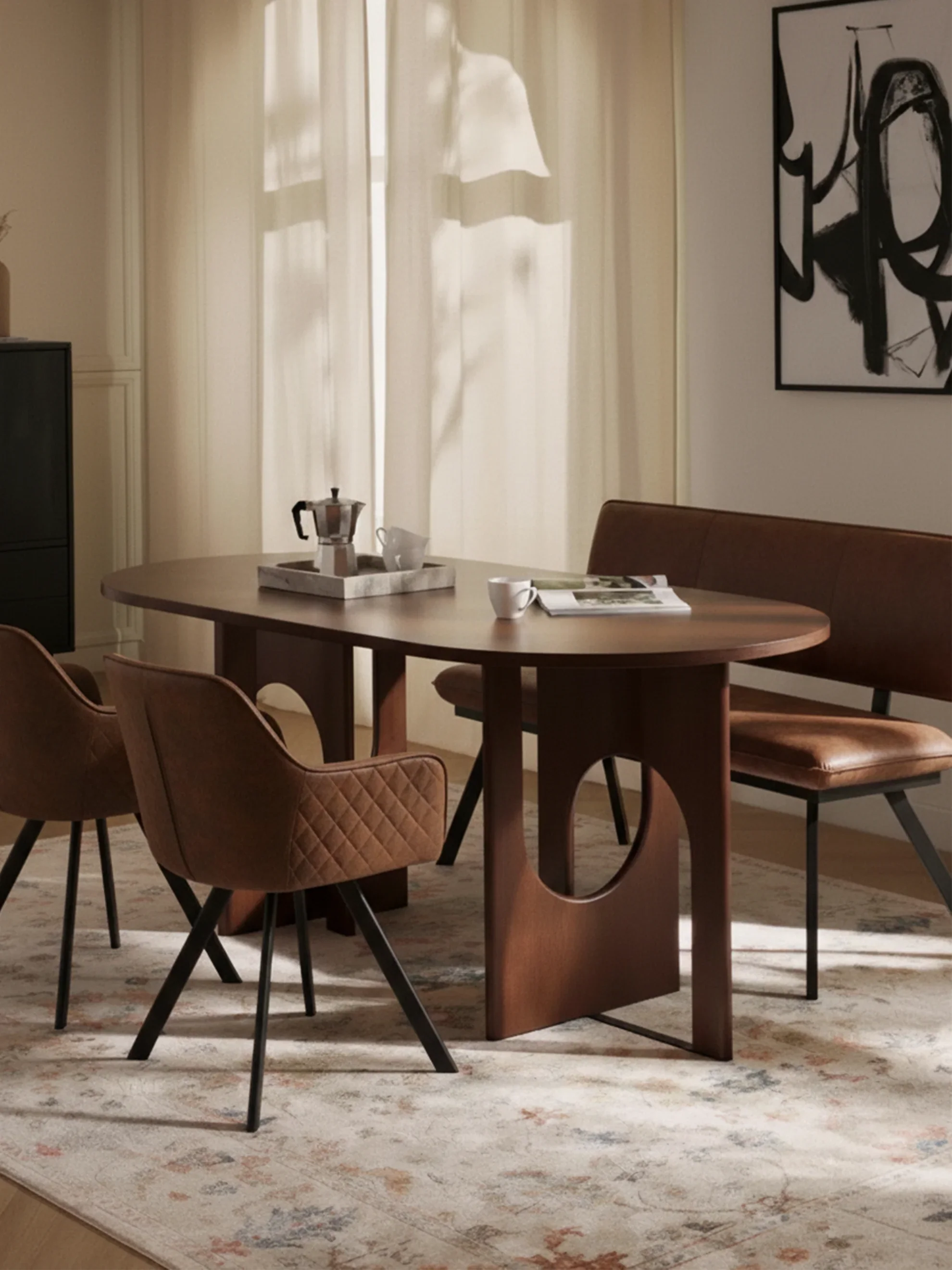 Sitzbank JUNA, Braun, 160cm | praktisch & modern | B&D home - Image 2